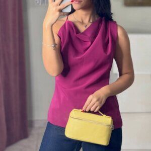 ZARA NWT ASYMMETRIC CREPE BUCKLE TOP